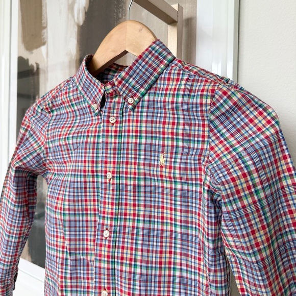 Ralph Lauren Boys Plaid Button-Down Shirt Size 6 Long Sleeve Multicolor Cotton - Picture 2 of 10